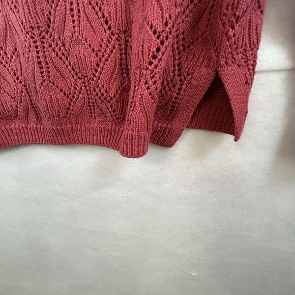 NWT Pink VNeck Sweater Granny Cottage Cozy Core Peace Love World Women’s Sz L - Picture 8 of 12